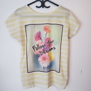 Striped Yellow Graphic Tee